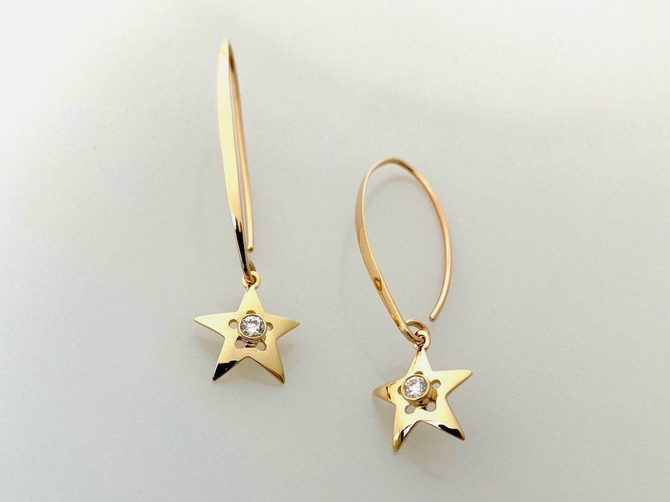 Discover more than 110 14k gold star dangle earrings latest